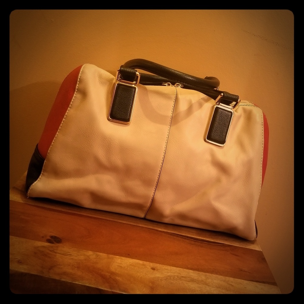Faux Leather Medium Satchel